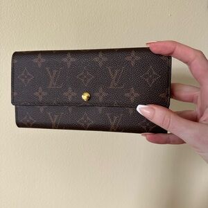 LV brown monogram wallet card holder